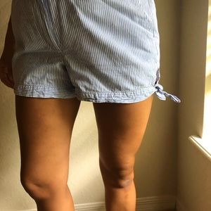 Blue and white stripe shorts